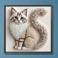 Cat Special Shaped DIY Partial Drill Diamond Dots Paintings for Adults Gift Home Wall Decor Diamonds Paintings Gem Art 30x30cm