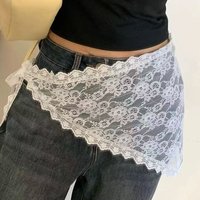 Fashion Spring Summer Lace Trim Skirt Curtain Sweet Triangle Lace Pastoral Headscarf Y2K Stacked Trim Apron Knitting Headdress