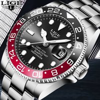 LIGE montre de plongée hommes mode affaires 3ATM étanche lumineux Quartz montres pour hommes Sports de plein air Date chronographe mâle