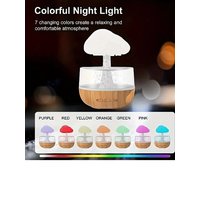 Home Colorful Rain Cloud Humidifier Mushroom Cloud Raindrop Atmosphere Lamp Night Light Essential Oil Small Aromatherapy Machine