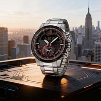 Hardcore All-Rounder Men's Solar-Powered Watch with Stainless Steel Bracelet, Suitable for Any Occasion
