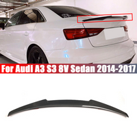 Car Rear Trunk Boot Lip Spoiler Wing Lip Glossy Black / Carbon Look For Audi A3 S3 8V Sedan 2014-2017 Rear Roof Lip Spoiler