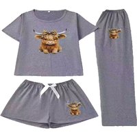 3PCS Women Pajama Sets Pijama Pajamas Woman Summer Set Sexy Women Sleepwear for Sleeping Women's Trousers Sleep Lounge Underwear