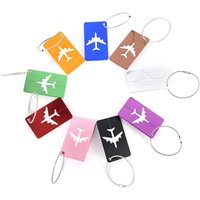 Aluminum Alloy Travel Luggage Tag Hanging Tag Suitcase Tag Plane With Name ID Cards Anti-lost Solid Color Travel Accessories