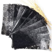 10Pcs White Black Lace Nail Art Foils Set Top Floral CharmNail Transfer Sticker Paper DIY Manicure Nail Decoration Accessories