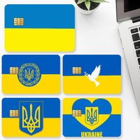 Nation Ukraine Credit Card 4PCS Anti-scratch Waterproof Stickers for Bank Debit Decorative Protection