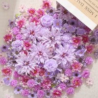 Purple 3-12cm Silk Rose Artificial Flower Head Scrapbooking Wall Home Decor Wedding Decoration DIY Wreath Candy Box Cake Decor