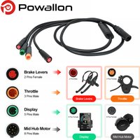 1T4 Cable Wiring Harness for Bafang BBS01 BBS02 BBSHD Mid Drive Motor, 1T4 Extension Cable Female to Male for Optional