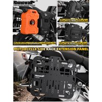 Rhinowalk Motorcycle Side Rack Expansion Panel Aluminum MOLLE Mount Plate for Rhinowalk Side Bag Fuel Bottle Tool Bag ADV Motor