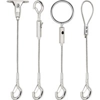 2mm adjustable steel cable suspension kit, heavy-duty hook for steel wire rope capable of bearing 30kg, extendable clothesline