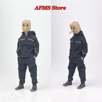 CCN1212 1/12 Male Soldier Black Hooded Pullover Jacket Set Street Casual Sports Zipper Clothes Fit 6inch Action Figure Model