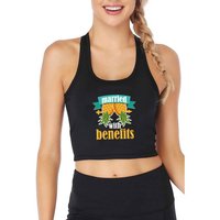 Upside Down Pineapple Graphic Married With Benefits Design Tank Tops Hotwife Naughty Sexy Crop Top Swinger Fun Flirting Camisole