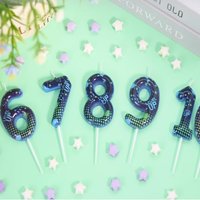 Blue Game Boy 0-9 Birthday Candles, Video Game Cake Decorations, Fortress Battle Sandbox Party Supplies