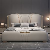 Italian style double beds luxury 180x200 king size bed frames modern minimalist somieres y marcos de cama bedroom furniture