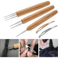 5/3PCS Dreadlock Crochet Hook Tool Kit Braid Hair Dreadlocks Needle Weaving Crochet DIY Braid Hair Weaving Tool Braid Craft Knit