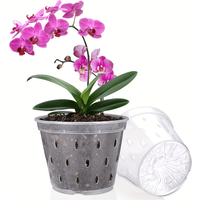3pcs Plastic Planter For Orchid, Orchid Pot With Holes For Repotting Healthy Air Circulation And Drainage, Creative Pots