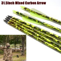 31.5'' Archery Carbon Arrows ID 6.2mm Hunting Camouflage Arrows for Recurve Compound Bow Hunting Shooting Sports 6/12/24pcs