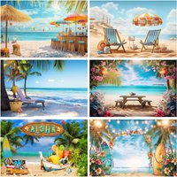 Summer Beach Backdrop Beach Umbrella and Chair Kids Beach Party Photography Background Summer Vacation Portrait Decor Photo Prop
