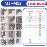 Lagerkugel-Set, 304 Edelstahl-Perlen, Kugel, hochpräzise Lager, Rollenperlen, glatte, solide Kugel für Lager, Durchmesser 2 mm ~ 12 mm