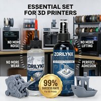 3D Printer Glue 100ml & Lubricant Oil 70ml Combo Set for PEI Glass Bed Adhesion and Smooth Mechanical Motion ZORILYNX