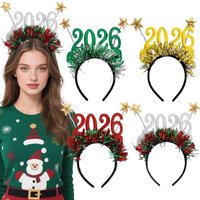 2026 New Year Eve Sequin Headband - Glitter Star & Digital 2026 Pattern Soft Comfortable Fit t for Holiday Party Celebration 1Pc