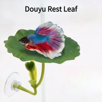 1PCS Green Leaf Betta Fish Hammock Stress-Reducing Aquarium-Safe Decor with Strong Suction Cup Fake Plant Fish Tank Decoration