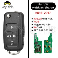 5 Buttons Remote Car Key Fob 433Mhz ID48 Ask 7N0837202K 7N0837202F 7N0837202AE For VW Volkswagan Sharan Multivan T5 Caravelle