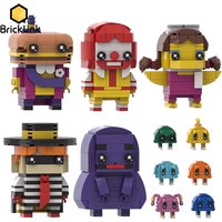 Bricklink Friends Fast Food Restaurant Anime Figures Bricks Head Ronald Milkshake Grimaced Building Blocks Toys Christmas Gift