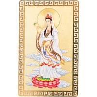 Chinese Fengshui Amulet Card Kwan Yin Guanyin Auspicious Gold Card Buddhist Gold Card Luck Blessing