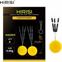 Hirisi 2set Tungsten Sinkers Hooklink Weights Size 0.05g 0.08g for Carp Fishing Terminal Tackle AG200 Fishing Accessories