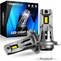 NIGHTEYE H7 Reflektory LED 20000LM Canbus Mini Rozmiar H7 Żarówki 60W 6500K Białe Plug and Play Światła samochodowe z wentylatorem Reflektor
