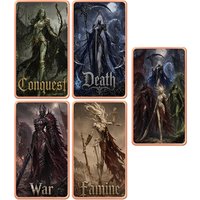 4 Horsemen of the Apocalypse Tarot .999 Copper Bars Gothic Dark Fantasy Halloween Occult Witchcraft Oracle Deck for Beginner