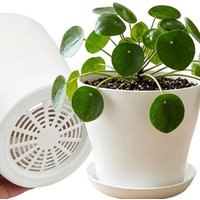 Plant Pot Set with Drainage Holes and Matching Tray PP Resin Colorful Planter for Indoor Succulent Cactus Herb Garden Windowsill