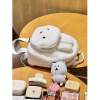 Kawaii Miffy Rabbit Boris Bear Cartoon Creativity Lamb Hair Dual-purpose Backpack Girls' Small Bag Backpack A Gift for Friends
