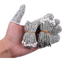 20Pcs Anti-Cut Finger Cover Finger Protector Sleeve Level 5 High-Strength Safety Flexible Anti Cut Fingertip Gloves Kitchen Tool