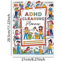 Hot Sale Cleaning Planner For Adhd Adults Women Kids,Household Daily Cleaning Schedule And Checklist Organizing Notebook
