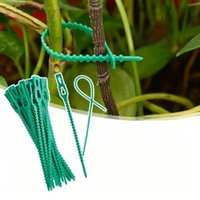 Garden Green Zip Ties Adjustable Plastic Plant Cable Ties Reusable Wire Ties Garden Plant Vine Supports Tomato Clip Fastener