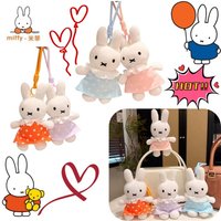 Miffy Rabbit summer new cross dressing polka dot dress, plush bunny plush toy cartoon cute bunny pendant gift