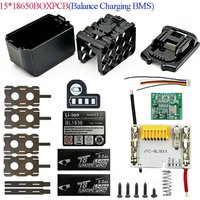 BL1890B Lithium Battery Case 15X18650 BMS Balanced Charging Circuit Board PCBA LED Key Label Box For Makita 18V BL1815 BL1830