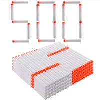 100/500pcs for Nerf Bullets EVA 7.2cm White Luminous Soft Bullet Hollow Hole Head for Nerf Toy Gun Accessories for Nerf Blasters