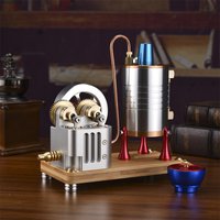 K007 Vertical Steam Engine Kit Precision Cylinder Heating Boiler Metal Model Experimental Toy
