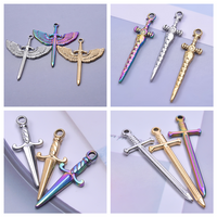 6pcs Mixed Stainless Steel Sword Charms For Jewelry Making/Materials To Make Bracelets Earrings Pendant Charm DIY Keychain Bulk