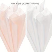 80 Sheets of High-Quality Waterproof Floral Wrapping Paper, Latex-Coated Fabric, 11.8X 11.8inch , Two Soft Colors (Pink, White) - Perfect for Crafts, Projects, and Gift Wrapping | Elegant Packaging