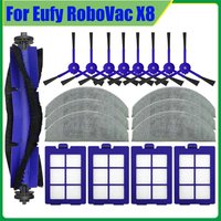 Accessories For Eufy RoboVac X8 Hybrid Vacuum Cleaner Kit Main Roller Side Brush Mop Cloth Rag Hepa Filter Spare Parts