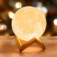 1PC LED 3D Printing Moon Night Lights Warm White Battery Powered Decoration Table Lamp,Atmosphere Lightting For Room Decor&Gifts