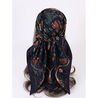 Fashion Luxury Printing 90*90CM Women Scarf Muslim Hijab Satin Twill Square Big Shawl Wrap Headscarf Neck Tie Bandana
