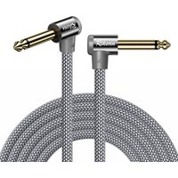 6.35mm Instrument Cable, Dual1/4 Inch Male to Male 90 Degree Right Angle Guitar Bass AMP Audio Cable Hi-Fi Stereo Sound Cord