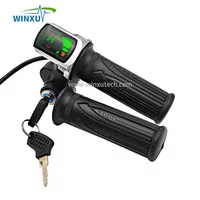 24V 36V 48V 60V Handlebar Twist Throttle Speed Controller LED Battery Capacity Display Hall Accelerator Electric Bicycle Scooter