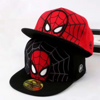 Cartoon Spider Embroidery Baseball Cap Flat Hip Hop Snapback Hat Adjustable Sun Hat for Casual Party Cosplay