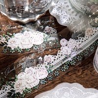 4x200cm Lace Floral Tape Stickers Retro Hollow Lace Journal DIY Collage Decor Supplies